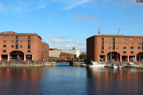 Royal Albert Docks with basin & canals. Liverpool, England.