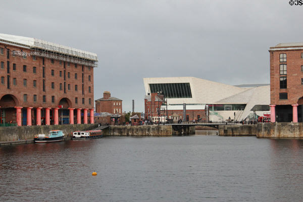 Liverpool Museum seen from Royal Albert Docks. Liverpool, England.