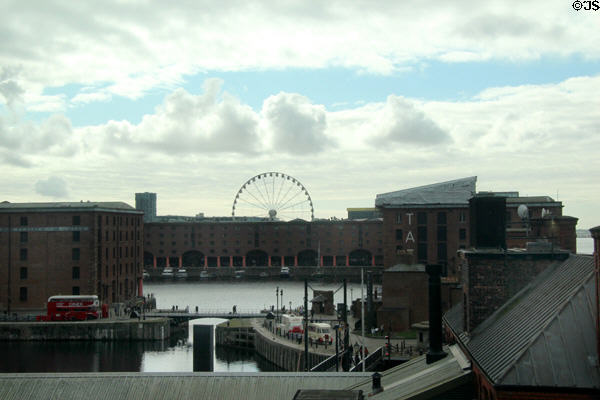 Ferris wheel beside Royal Albert Docks. Liverpool, England.