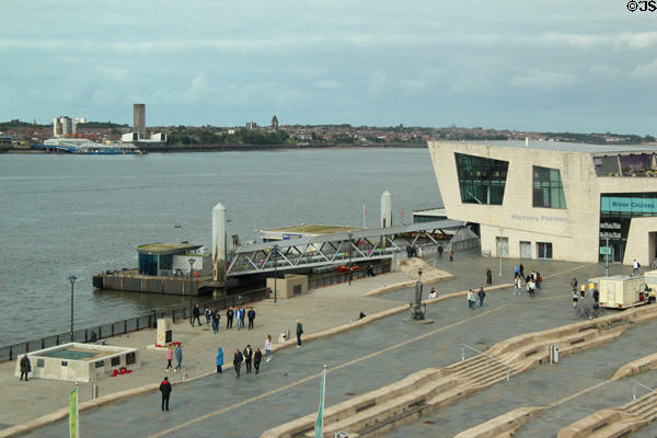 Mersey Ferries terminal & floating dock at Pier Head. Liverpool, England.