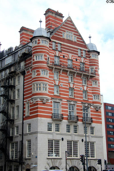 Former headquarters of White Star Line Building (corner of Strand & James Street, near Pier Head) (1896). Liverpool, England. Architect: James Francis Doyle.