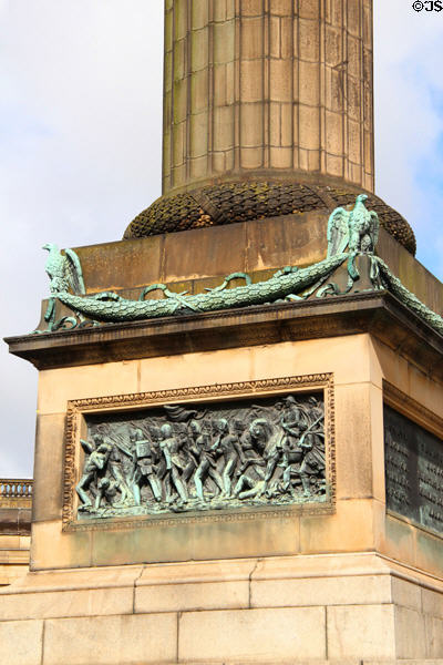 Battle of Waterloo plaque on Liverpool's Wellington's Column. Liverpool, England.