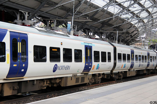 Northern train at Lime Street Station. Liverpool, England.