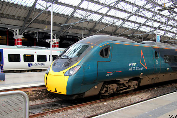 Avanti West Coast electric locomotive at Lime Street Station. Liverpool, England.