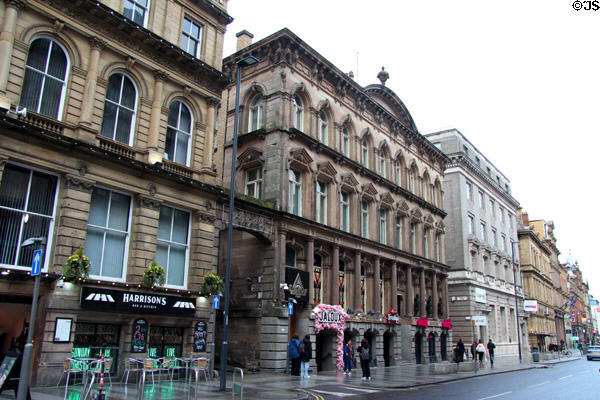 Heritage commercial buildings (c1869) along Victoria St. Liverpool, England.