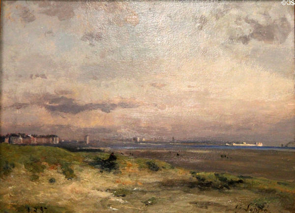 View of Mersey Estuary at Waterloo painting (1887) by Toussaint Gabriel Loppé at Walker Art Gallery. Liverpool, England.