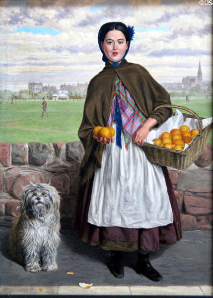 Three-a Penny painting (1867-8) by Joseph Edward Worrall at Walker Art Gallery. Liverpool, England.