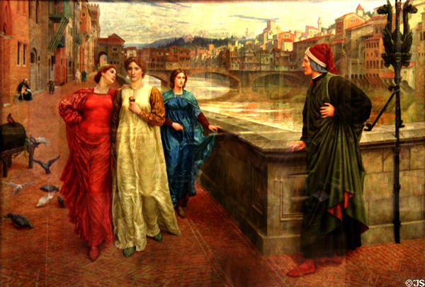 Dante & Beatrice painting (c1882-4) by Henry Holiday at Walker Art Gallery. Liverpool, England.