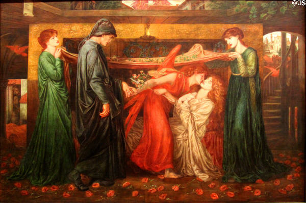 Dante's Dream painting (1870-81) by Dante Gabriel Rossetti at Walker Art Gallery. Liverpool, England.