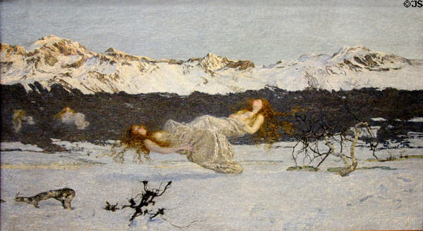 Punishment of Lust painting (1891) by Giovanni Segantini at Walker Art Gallery. Liverpool, England.