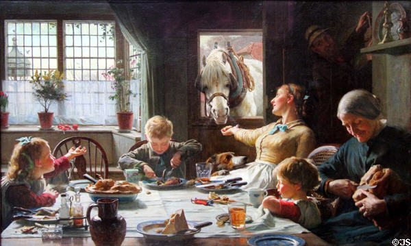 One of the Family painting (1880) by Frederick George Cotman at Walker Art Gallery. Liverpool, England.