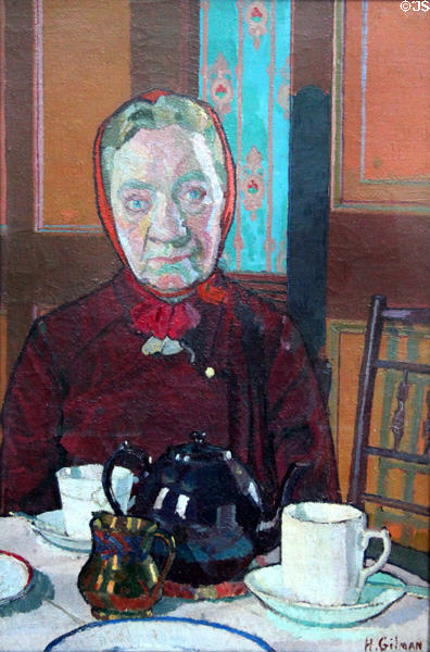 Mrs Mounter portrait (1916) by Harold Gilman at Walker Art Gallery. Liverpool, England.