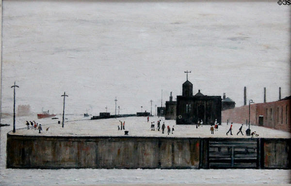 Waterloo Dock, Liverpool painting (1962) by Laurence Stephen Lowry at Walker Art Gallery. Liverpool, England.