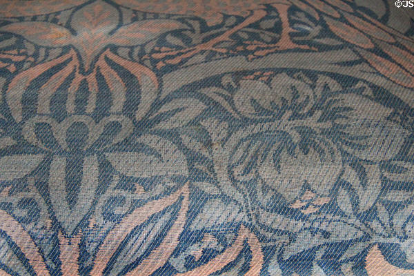 Peacock & Dragon woven wool fabric detail (1878) by William Morris at Walker Art Gallery. Liverpool, England.