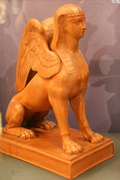 Wedgwood red stoneware Egyptian sphinx (c1800-10) at Walker Art Gallery. Liverpool, England.