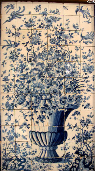 Tin-glazed earthenware tile panel (1720-30) from London at Walker Art Gallery. Liverpool, England.