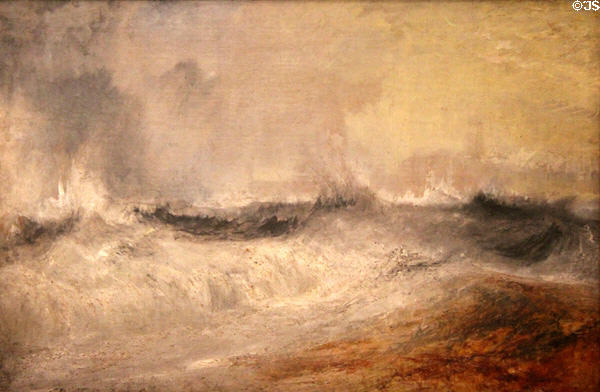 Waves Breaking Against the Wind painting (c1840) by Joseph Mallord William Turner at Tate Liverpool. Liverpool, England.