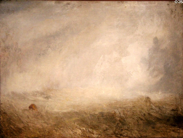 Seascape with Buoy painting (c1840) by Joseph Mallord William Turner at Tate Liverpool. Liverpool, England.