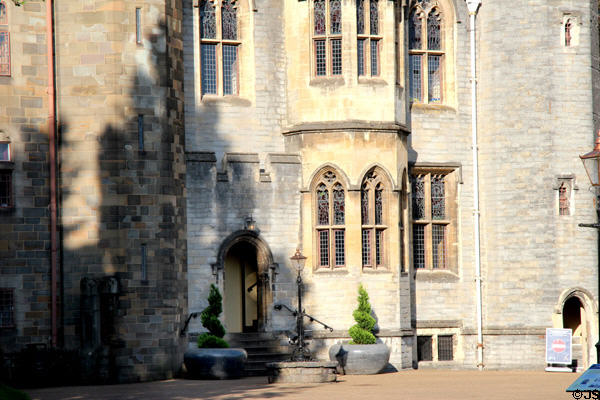 An entrance to former Bute family home at Cardiff Castle. Cardiff, Wales.