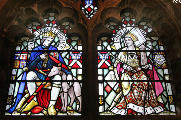 Stained glass windows depicting George, Duke of Clarence & Isabel Neville at Cardiff Castle. Cardiff, Wales.