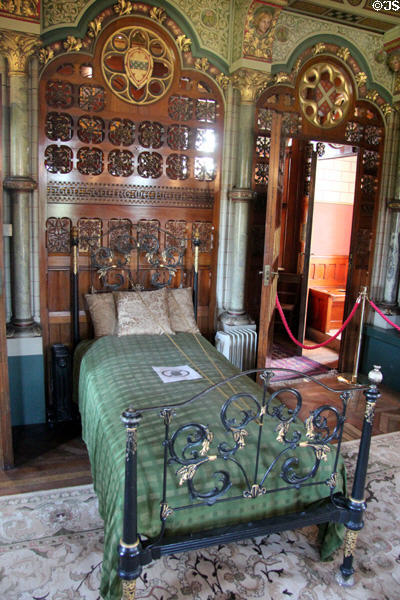 Lord Bute's Bedroom, located in the Bute Tower, at Cardiff Castle. Cardiff, Wales.