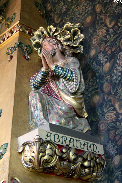 Statue of Abraham flanking chimneypiece in Small Dining Room at Cardiff Castle. Cardiff, Wales.