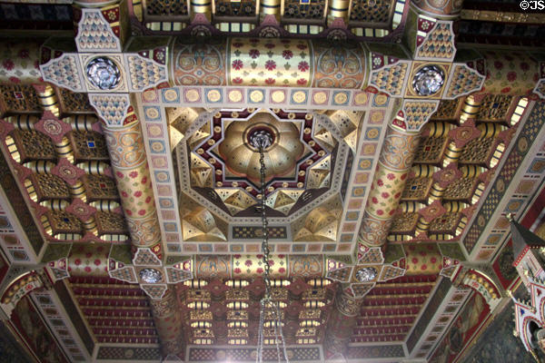 Ceiling in Small Dining Room at Cardiff Castle. Cardiff, Wales.