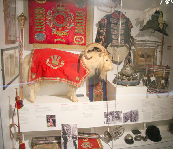 Military memorabilia from various Welsh units in Military Museum at Cardiff Castle. Cardiff, Wales.