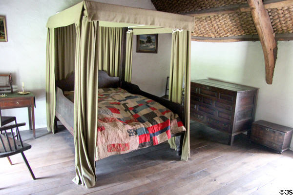 Secondary bedroom in Kennixton Farmhouse at St Fagans National Museum of History. Cardiff, Wales.