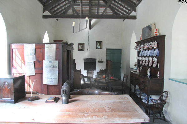 Interior of Aberystwyth Tollhouse at St Fagans National Museum of History. Cardiff, Wales.