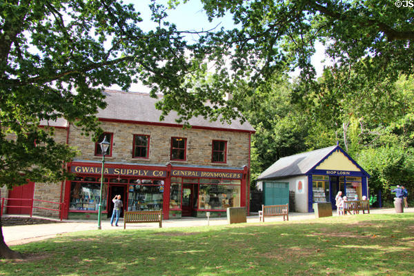 Gwalia Supply Co. (1880) which served as a general store for the people of Ogmore Vale & the General Ironmongers shop at St Fagans National Museum of History. Cardiff, Wales.