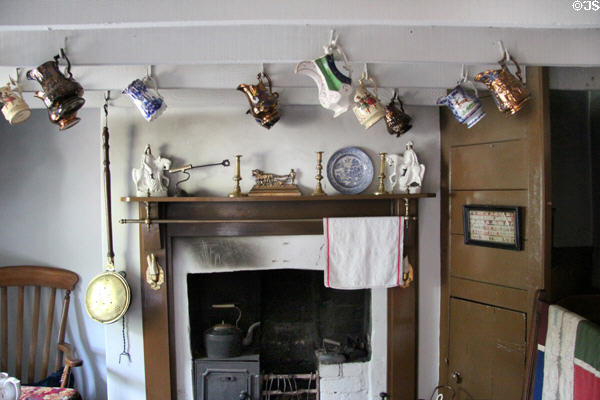 Rhydcar Terrace ironworkers' cottages (1795) formerly located in Merthyr Tydfil & furnished to c1855 era at St Fagans National Museum of History. Cardiff, Wales.