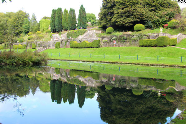 Water feature at St Fagans Castle. Cardiff, Wales.