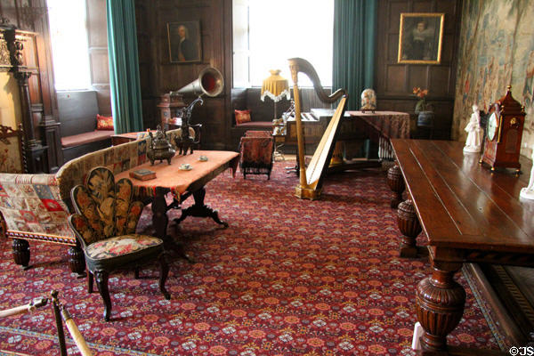 Music room in St Fagans Castle. Cardiff, Wales.