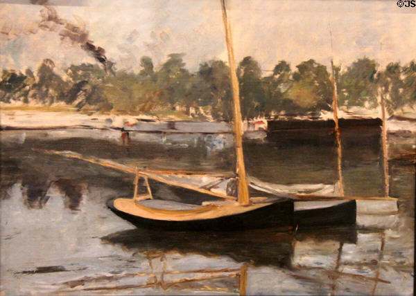 Argenteuil - Boats painting (1874) by Édouard Manet at National Museum of Wales. Cardiff, Wales.