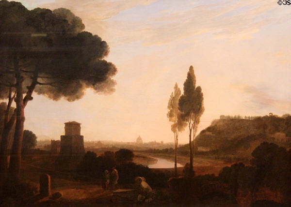 Rome from the Ponte Mollo painting (c1754) by Richard Wilson at National Museum of Wales. Cardiff, Wales.