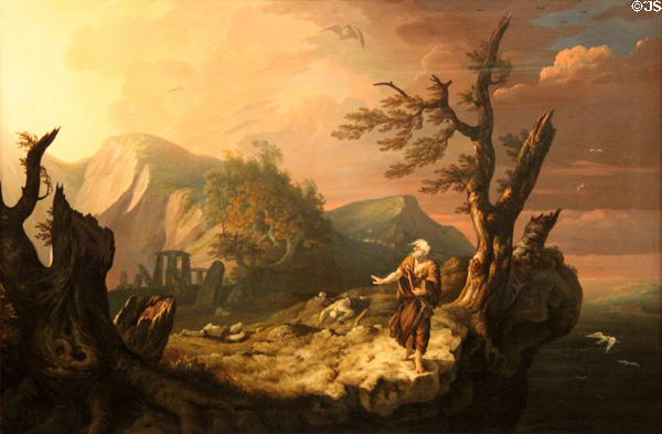 The Bard painting (1774) by Thomas Jones at National Museum of Wales. Cardiff, Wales.