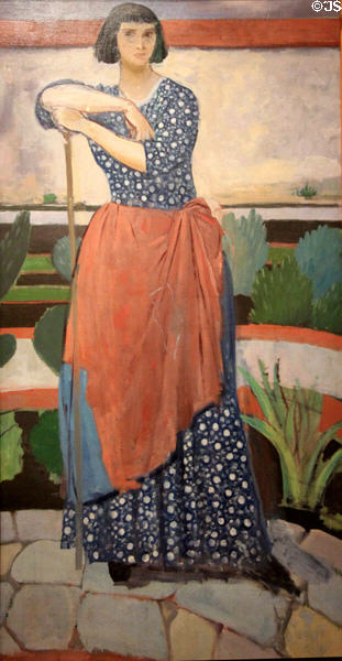 Dorelia McNeill in the Garden of Alderney Manor painting (1911) by Augustus John at National Museum of Wales. Cardiff, Wales.