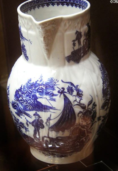 Porcelain jug (c1785) by Caughley Porcelain Shropshire at National Museum of Wales. Cardiff, Wales.