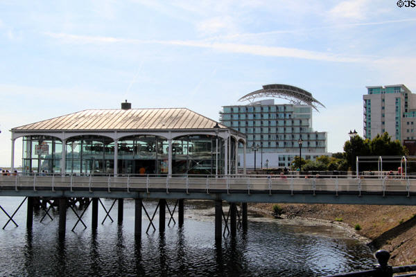 Pier at Cardiff Bay. Cardiff, Wales.