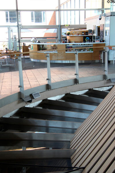 Refreshment area open to staff & public at Welsh Parliament at Cardiff Bay. Cardiff, Wales.