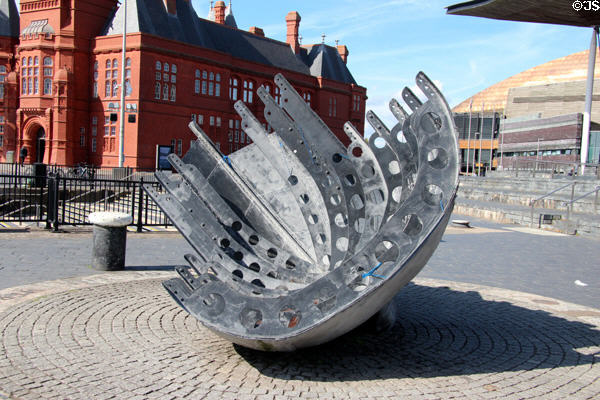 Merchant Seafarers War Memorial (1994-96) by Brian Fell at Cardiff Bay. Cardiff, Wales.