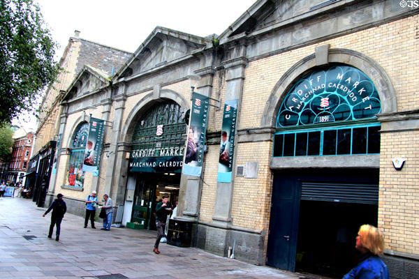 Cardiff Market building (1891) in Cardiff City Centre. Cardiff, Wales.