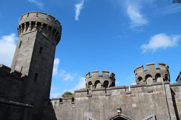 Tower & turrets of Penrhyn Castle. Bangor, Wales.