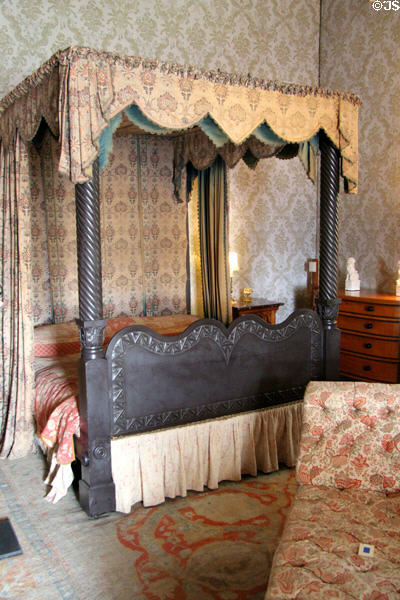 Slate bed intended for use by Queen Victoria , but declined by her, on her visit to Penrhyn Castle. Bangor, Wales.