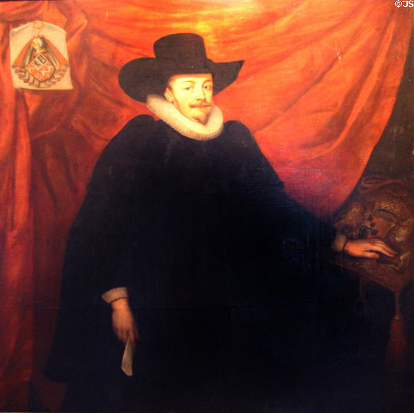 John Williams portrait (late 16th or early 17thC) by circle of Marcus Gheeraerts, at Penrhyn Castle. Bangor, Wales.
