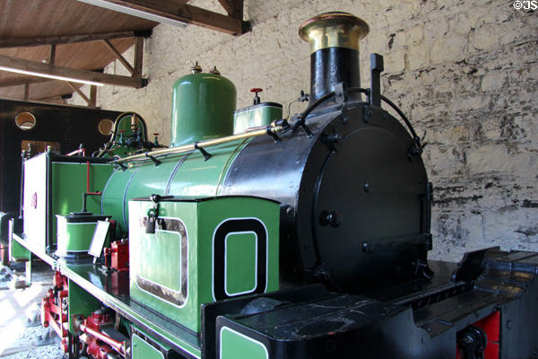 "No 1" locomotive (1870) by Neilson of Glasgow purpose built for Beckton Gasworks to move coal and workers around the site at Penrhyn Castle Rail Museum. Bangor, Wales.