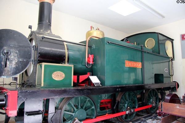 Haydock side tank locomotive (1879) built by Robert Stephenson & Co. & designed to haul coal from collieries to British Railway main line yards at Penrhyn Castle Rail Museum. Bangor, Wales.