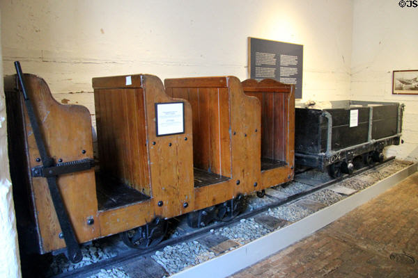 Six person vehicle (late 19thC) used to transport officials & visitors around the extensive workings of Penrhyn Quarries at Penrhyn Castle Rail Museum. Bangor, Wales.