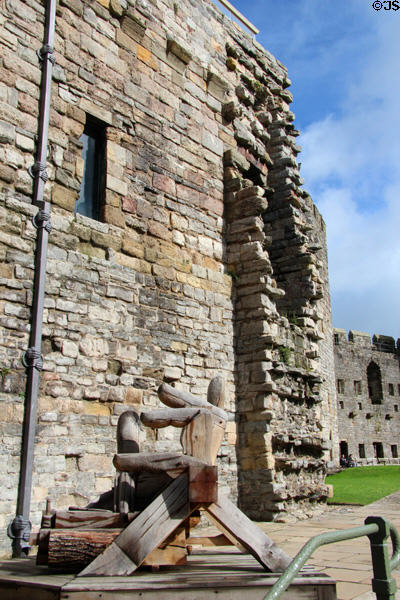 Detail of a inner stone wall at Caernarfon Castle. Caernarfon, Wales.